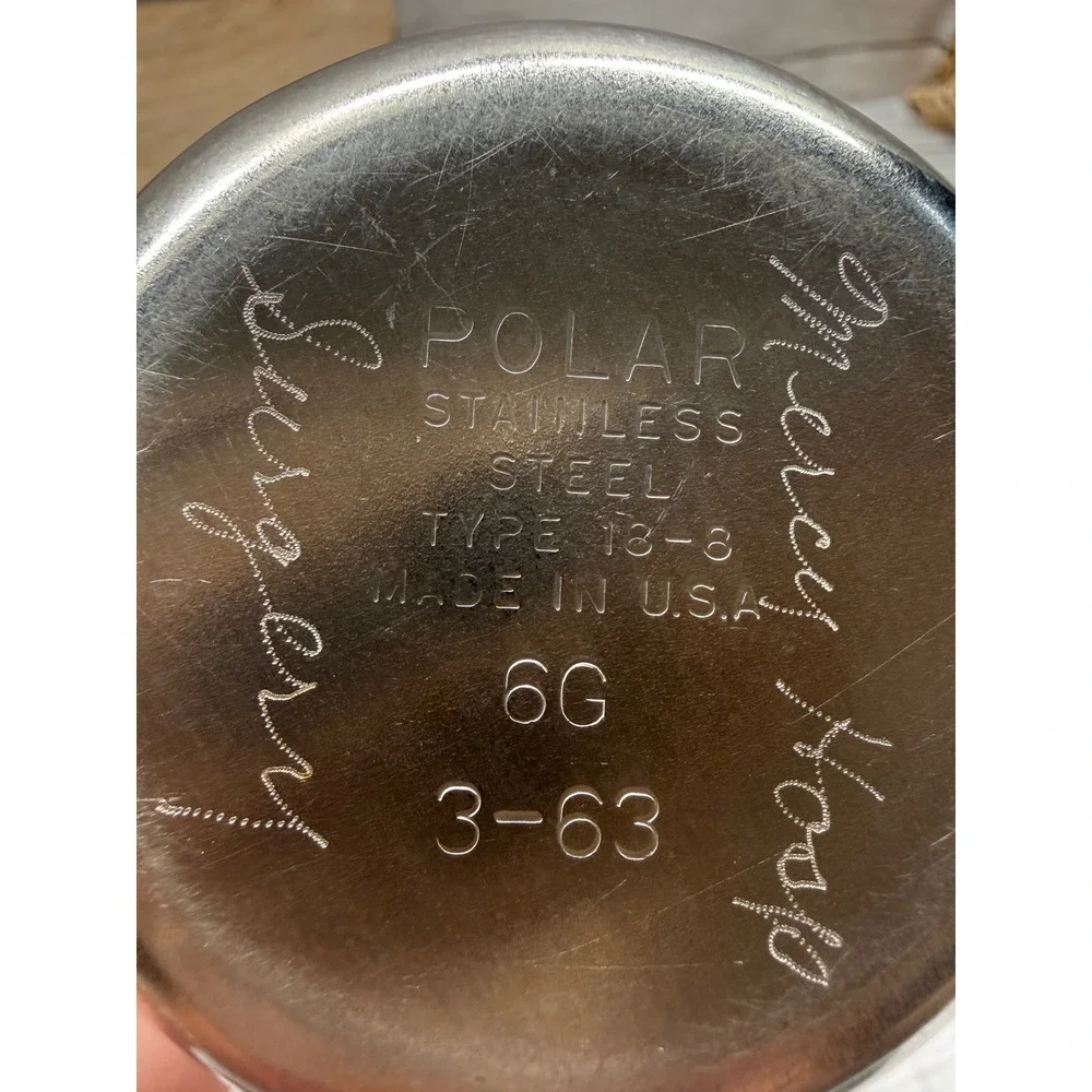 Vintage Polar Stainless Steel 6G Ramekins Mercy Hospital Surgery Engraved